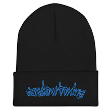 Load image into Gallery viewer, micro Shadowboxing cuffed beanie (toque) - Blue Font
