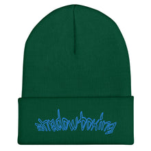 Load image into Gallery viewer, micro Shadowboxing cuffed beanie (toque) - Blue Font
